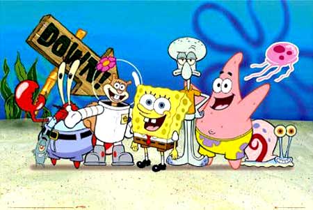 spongbob-patrick-sandy-and-squidward-spongebob-squarepants-poster