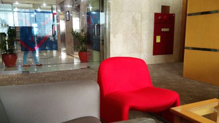 Kantor GMP Telkom red chair